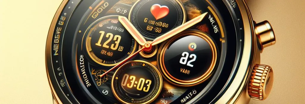 relógio smartwatch dourado
