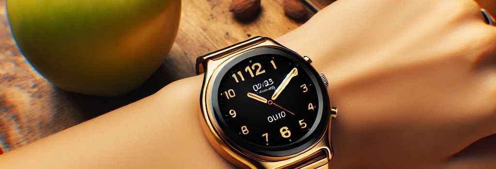 smartwatch dourado feminino