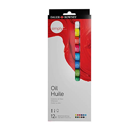 DALER ROWNEY Simply, Tinta Oleo Bisnagas de 12ml, 12 Cores