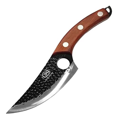 Faca Artesanal Damasco 6" SQ4185 Lamina em Aço Inox com Cabo de Madeira e Bainha