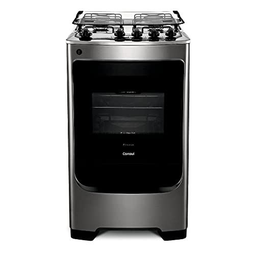 Fogão Consul 4 bocas cor Inox com acendimento automático - CFO4NAR BIVOLT