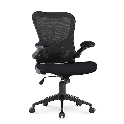 Cadeira Office DT3 Vita Black, ergonomica e confortável com revestimento Mesh Spandex™+Tecido Softex™, braço retrátil até 90º, suporta até 110kg e altura máx. de 1,75m
