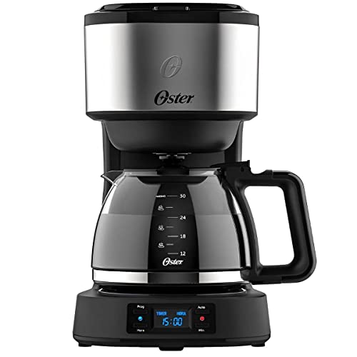 Cafeteira Oster Day Light Programável, 1,2L, 110V, Preto/Inox, 800W, OCAF500