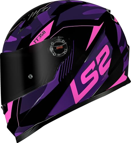 Capacete Ls2 Ff358 Tank Cam Purple - Preto Com Roxo - 62 (XL)