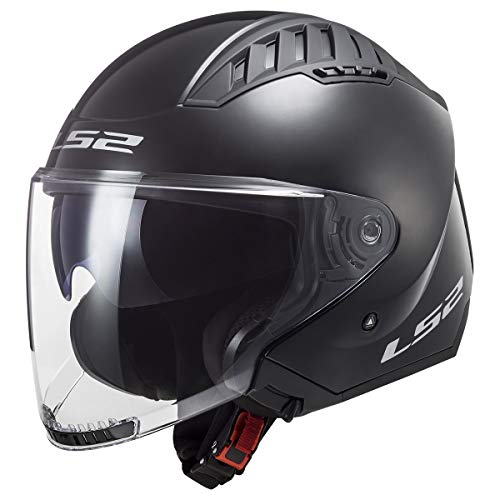 LS2 Capacetes Copter Capacete Aberto Face (Preto Brilhante - Pequeno)