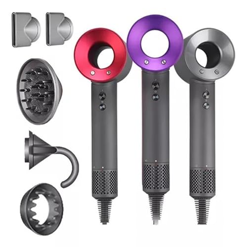 Secador de Cabelo 110V Supersônico Profissional 1600W Multifuncional 5 Tipos de Bocais LED Indicativo e Controle de Velocidade Tecnologia de Ar Múltiplo