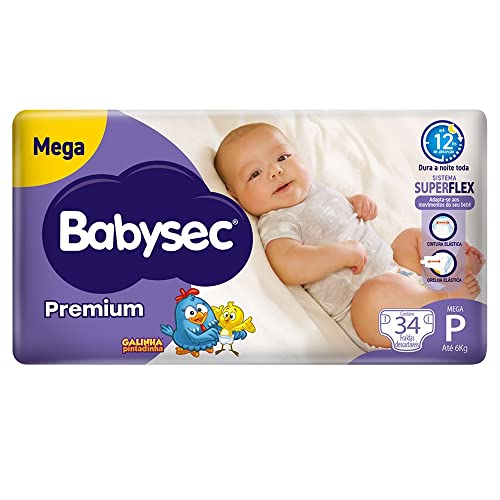 Babysec Fralda Galinha Pintadinha Premium P 34 Unidades