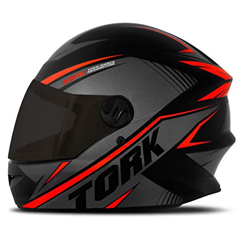 Capacete Moto R8 Pro Tork Fechado 58 Preto/Vermelho Viseira Fumê