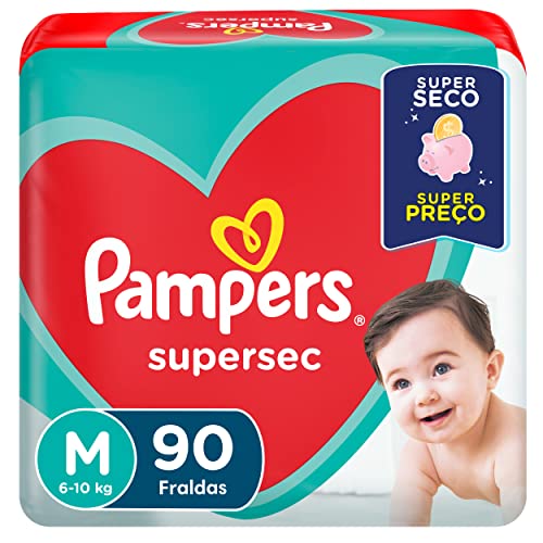 Fralda Pampers Supersec M - 90 fraldas