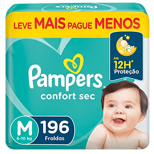 Pampers Fralda Confort Sec M 196 Unidades