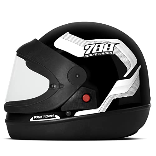 Pro Tork Capacete Sport Moto 788 58 Preto/Branco