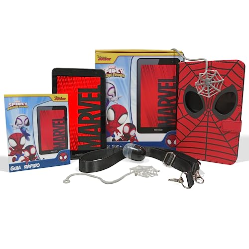 Tablet Positivo Twist Tab Kids Spidey + 2GB RAM 64GB Armazenamento, Tela 7” 60Hz, Selfie 2MP, 3100mAh, Wi-Fi, Android 11 Go, Capa Personalizada (T780S) - Preto