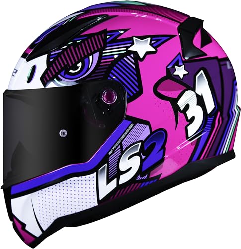 Capacete Ls2 Ff353 Rapid Khan Fucsia - Rosa Com Branco - 56/S