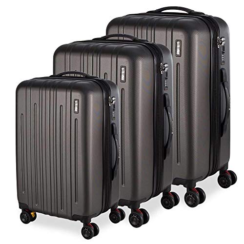 Cj. Malas ABS 3 Pecas P/M/G Rodas 360 - AeroMalas Suécia (Grafite)