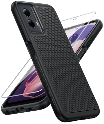 FNTCASE Capa para Motorola Moto G-Power-5G-2024: Capa protetora de camada dupla para celular resistente à prova de choque robusta com traseira texturizada antiderrapante - Proteção militar resistente