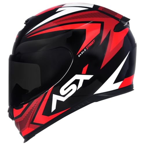 Capacete Moto Asx Axxis Eagle Masculino Feminino Com Viseira adicional Fumê (62, PRETO/VERMELHO/BRANCO)