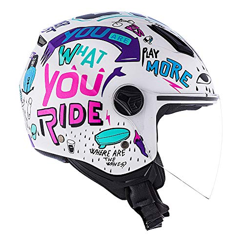 CAPACETE NORISK ORION FREE - BRANCO/ROXO (58)