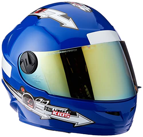 Pro Tork Capacete Infantil Liberty Four Kids, Viseira Dourada, Azul, Tam. 54