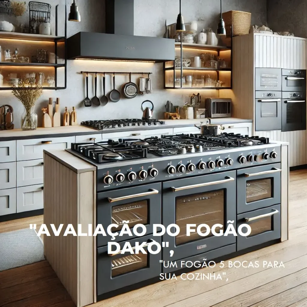 Fogão 5 Bocas Preto Frente Vidro Espelhado Dako Diplomata