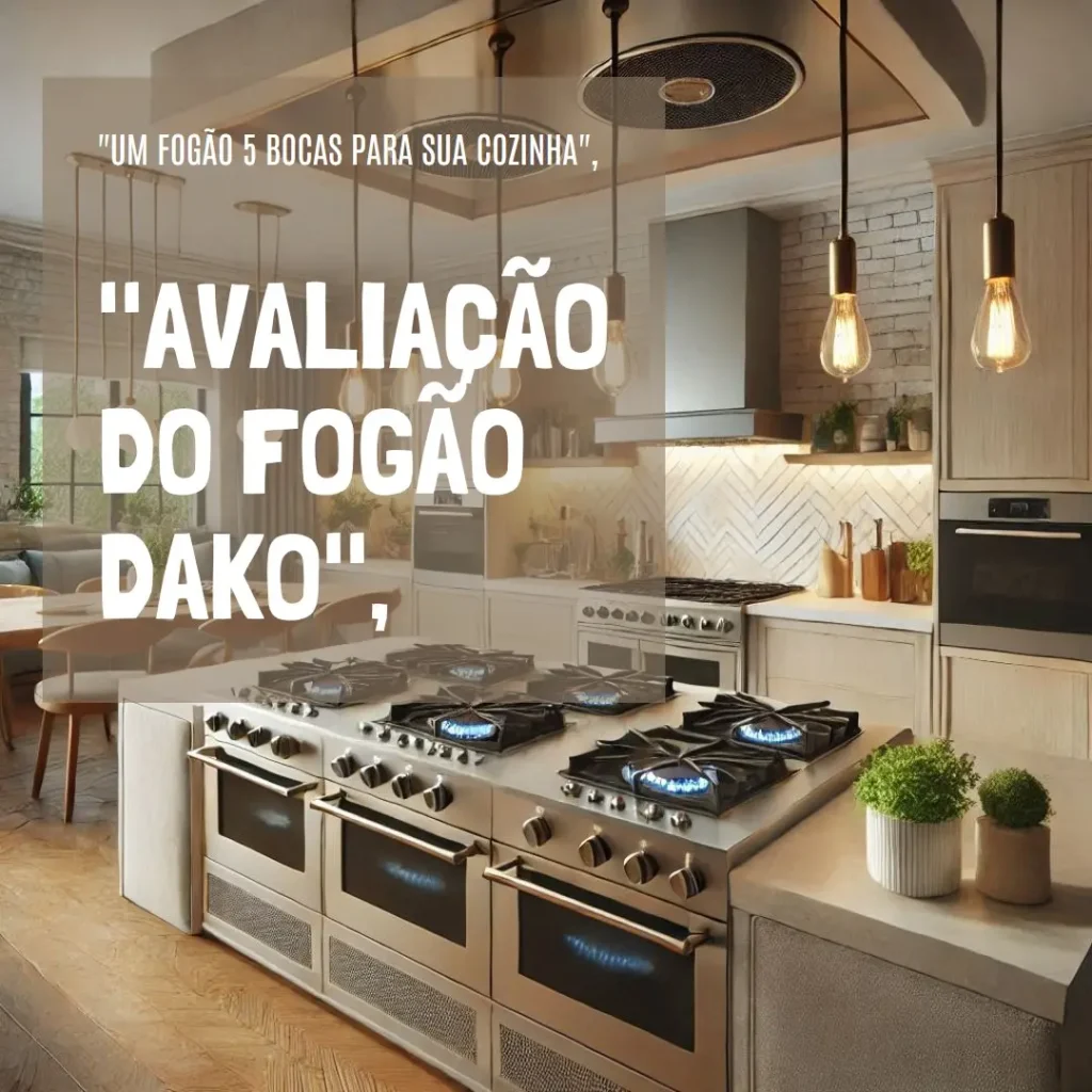 Fogão 5 Bocas com Mesa de Vidro e Timer Digital Dako Supreme Black Glass