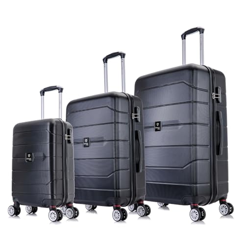 Swiss Move, Mala de Viagem, Tóquio, Conjunto P, M e G, 4 Rodas - Preta