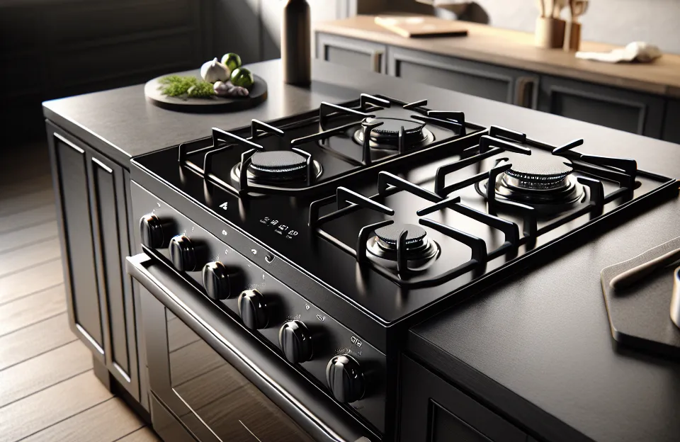 Fogão Mueller 4 Bocas Decorato Vetro Preto Fosco: Mesa de Vidro, Design Sofisticado e Funcionalidade Completa
