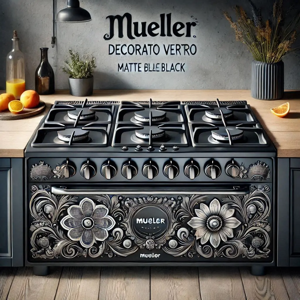 Fogão 5 Bocas Mueller Decorato Vetro Preto Fosco Bivolt
