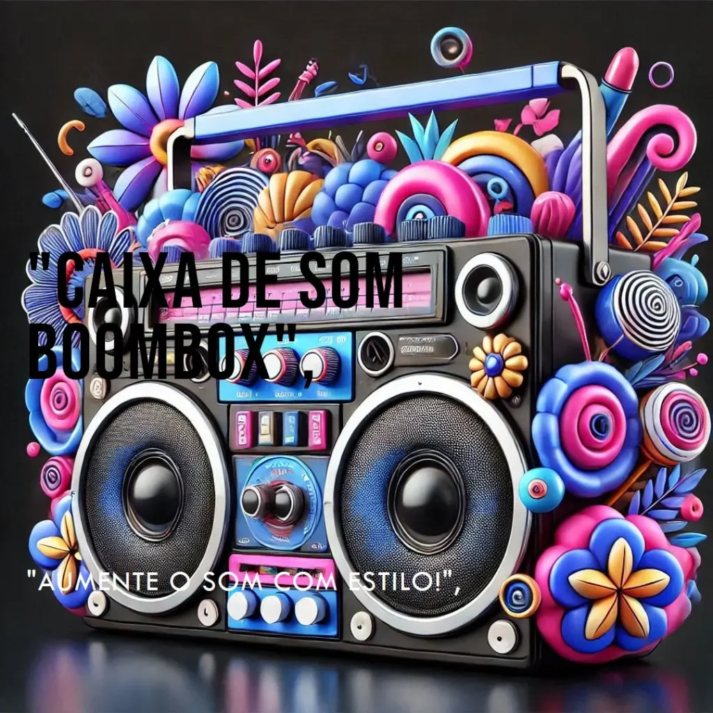Caixa de Som Boombox AIWA Bluetooth IPX5 com Luzes Multicores