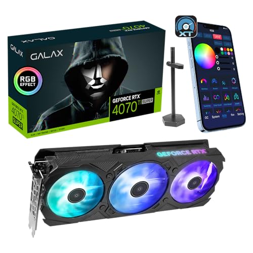 Galax GeForce RTX™ 4070 Ti Super EX Gamer OC V2 de 1-Clique | Até 2655MHz, 16GB GDDR6X, 256 bits, 3 x DisplayPort 1.4a, HDMI 2.1, PCI-E 4.0, NVIDIA DLSS 3 | Desempenho 2X AI e Ray Tracing