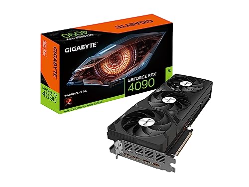 GIGABYTE Placa gráfica GeForce RTX 4090 WINDFORCE V2 24G, 3 ventoinhas WINDFORCE, placa de vídeo GDDR6X de 384 bits de 24 GB, GV-N4090WF3V2-24GD