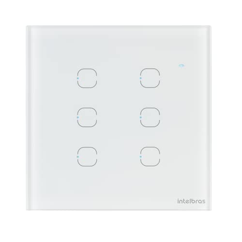Intelbras, EWS 1006, Interruptor Touch Smart Wi-Fi com 6 teclas, Branco