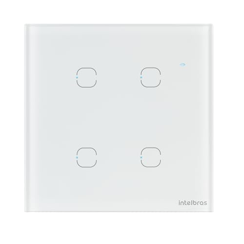 Interruptor Smart Wi-Fi Touch Compatível com Alexa Com 4 Teclas EWS 1004 Branco Intelbras