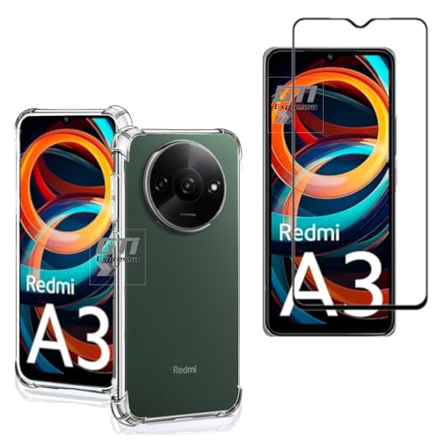 Kit Capa Anti Impacto e Película De Vidro 3D 9D Para Redmi A3