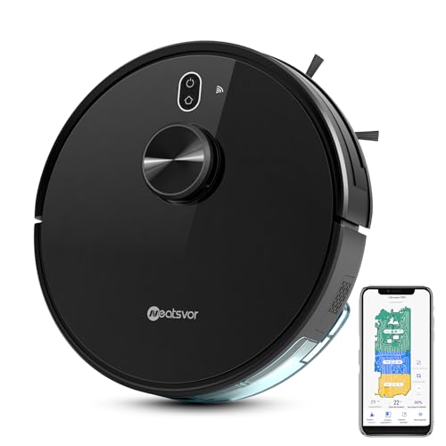Robo Aspirador Neatsvor X600, Robo Aspirador Mapeamento Inteligente,X600 Aspirador de pó Robo vem com um Pano de Limpeza e um Tanque de água para Varrer, Aspirar e Limpar (110-220, Volts)