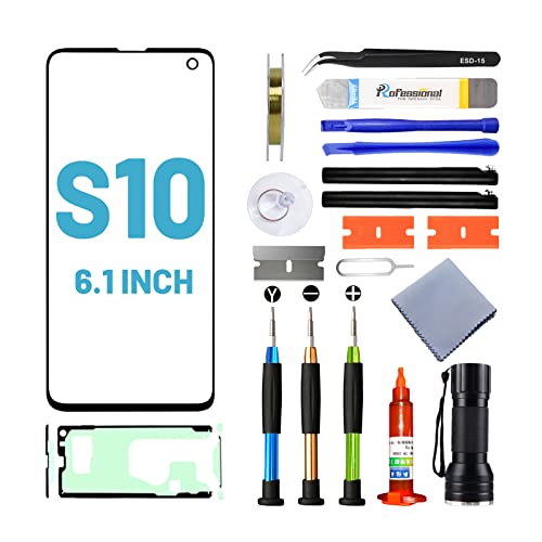 Tpyag Tela de substituição para Samsung Galaxy S10, tela de substituição para Galaxy S10 Series 6,1 polegadas, kit de reparo de tela com adesivo à prova d'água (sem OLED e digitalizador de toque)