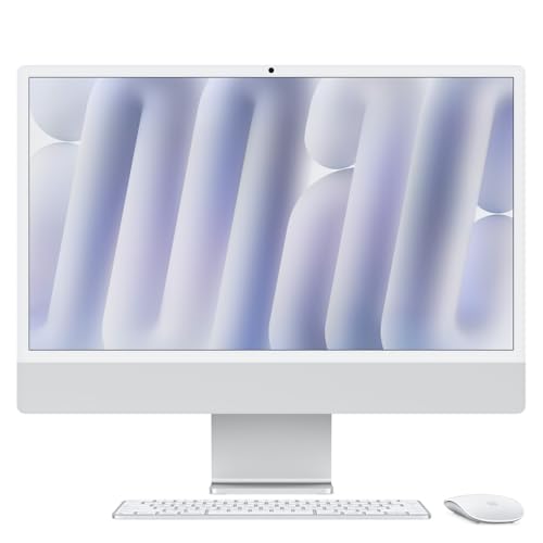 Apple 2024 iMac (de 24 polegadas, Chip M4 da Apple com CPU de 8 núcleos e GPU de 8 núcleos, 16GB Memória unificada, de 256 GB) - Prateado
