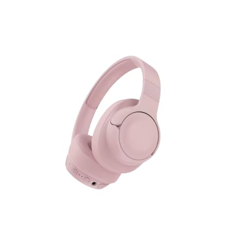 Fone De Ouvido Bluetooth 5.3 Headphone Sem Fio Fone Corrida Academia Com Cancelamento de Ruído On-ear Dobrável Qualidade PREMIUM (Rosa)
