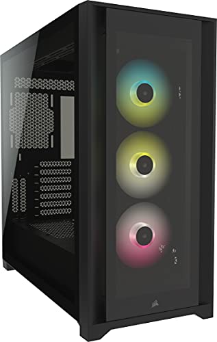 Gabinete Corsair Gamer 5000X RGB - Mid Tower, Lateral em Vidro temperado, Preto - CC-9011212-WW