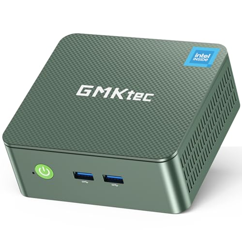 GMKtec Mini PC, Intel Alder Lake N100 Windows 11 Pro (3,4GHz), 8GB DDR4 RAM 256GB PCIe M.2 SSD, Computador Desktop 4K Dual HDMI Display/4x USB3.2/WiFi 6/BT5.2/RJ45 Ethernet Nucbox G3