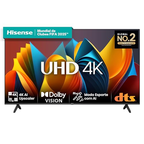 Hisense Smart TV UHD 4K DLED 70" Polegadas 70A6K com HDR10+ Dolby Vision Game Mode Controle por Voz Alexa Built-In AirPlay