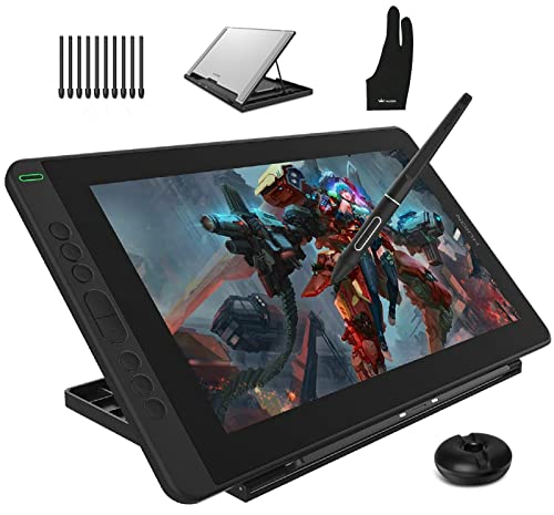 HUION MESA DIGITALIZADORA Kamvas 13 canetas, tablet de desenho gráfico 2 em 1,função de inclinação sem bateria,pressão da caneta 8192 e 8 teclas de atalho, preto com suporte