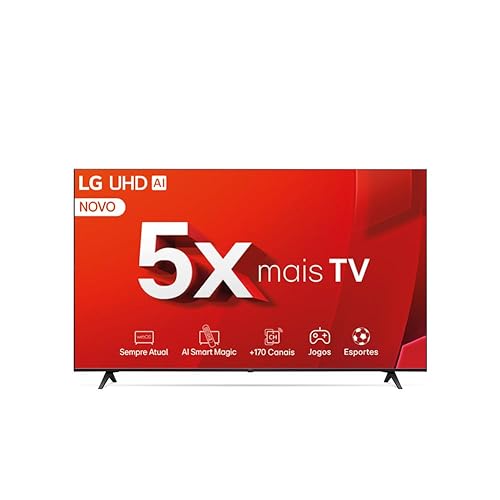Smart TV 4K 70" LG UHD 70UT8050 Processador α5 Ger7 AI Alexa/Chromecast integrado Otimizador de Jogos webOS 24 Controle Smart Magic