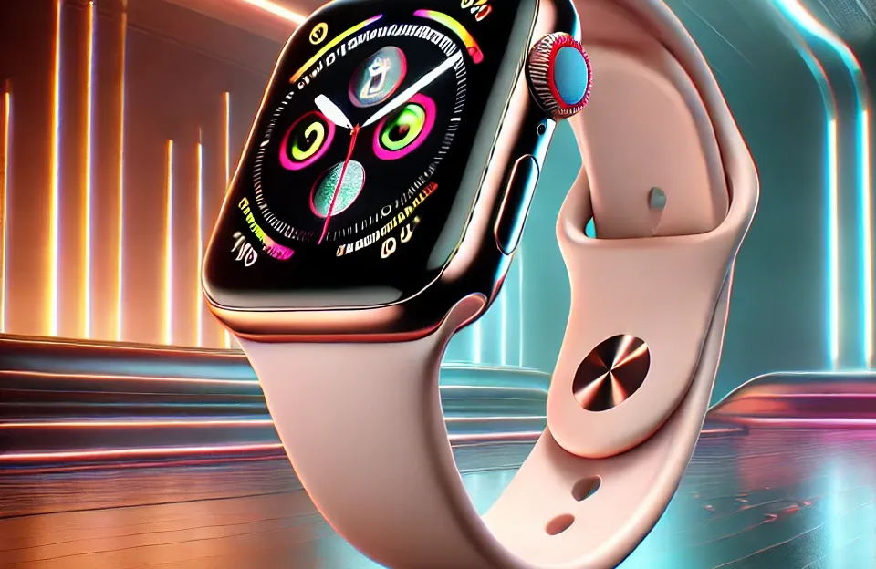Apple Watch Series 9 GPS: Caixa Rosa de Alumínio 45 mm com Pulseira Esportiva Rosa-Clara M/G