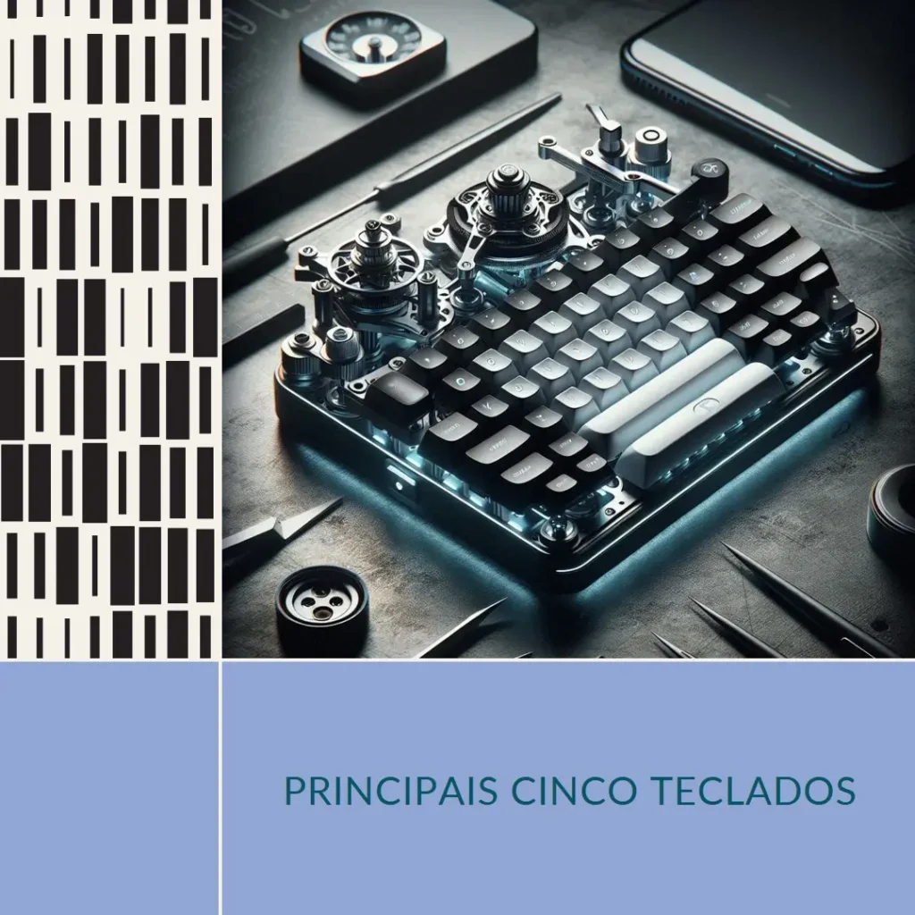 Principais Cinco teclado mecânico branco
