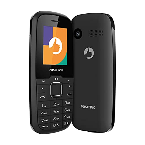 Celular Feature Phone Positivo P26 Tela 1,8", 2G Dual SIM Câmera traseira QVGA, 32MB RAM 32MB Armazenamento, Bluetooth, Rádio FM - Preto