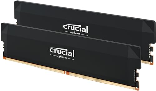 Crucial Kit Pro DDR5 RAM 32GB (2x16GB) 6000MHz CL36, Overclocking Desktop Gaming Memory, Intel XMP 3.0 e AMD Expo Compatível - Preto CP2K16G60C36U5B