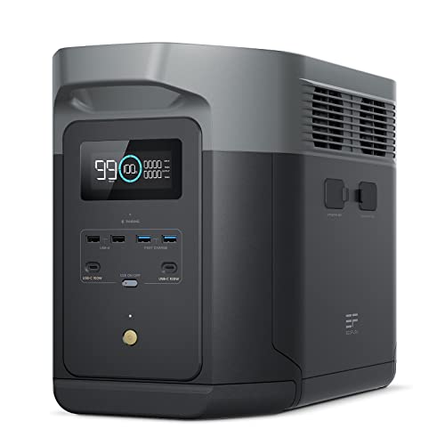 EF ECOFLOW Estação de Energia Portátil DELTA 2 Max, Bateria LiFePO4 de 2048 Wh, Carregamento Rápido de 0 a 80% em 68 Min, 6 Tomadas CA de 2400W (X-Boost 3400W), Energia para Falta de Energia e RVs