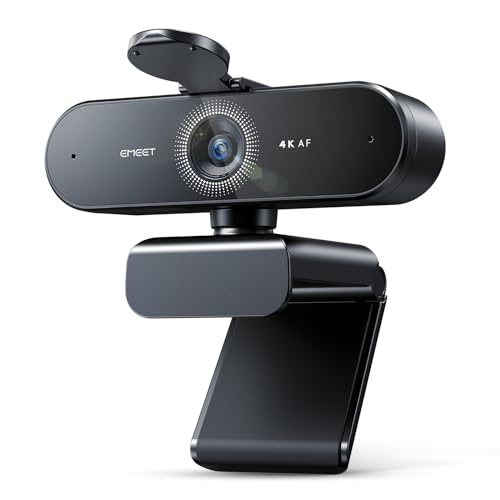 EMEET Webcam NOVA 4K para PC - Ultra 4K HD, foco automático PDAF, microfones com cancelamento de ruído duplo, FOV de 73°, correção automática de luz, plugue e reprodução USB, capa de privacidade,