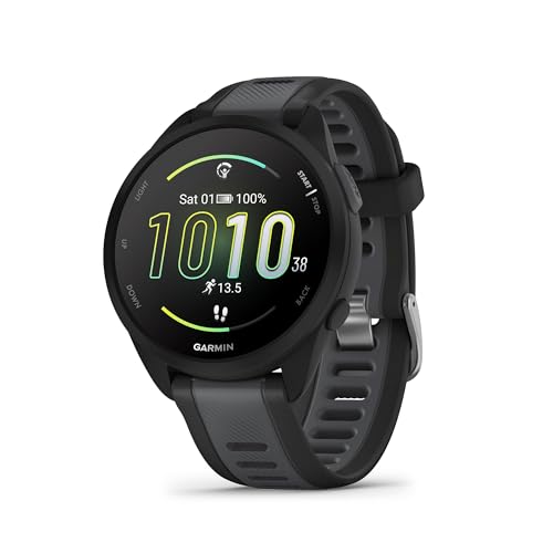 Monitor Cardíaco de Pulso com GPS Garmin Forerunner 165 Preto e Cinza Ardosia WW
