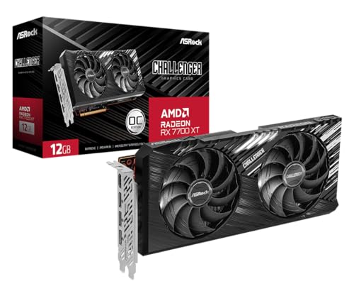 Placa de Vídeo ASRock Radeon RX 7700 XT Challenger OC, 12GB, GDDR6, 192-Bit, Preto